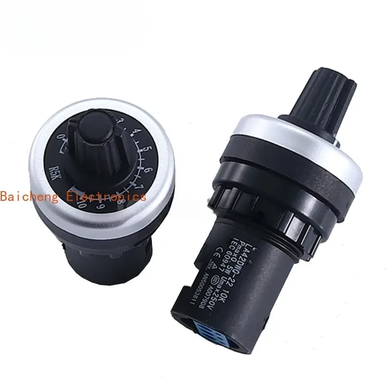 1PCS LA42DWQ-22 1K 2K 5K 10K 22mm Diameter Pots Rotary Potentiometer Converter Governor Inverter Resistance Switch 20K 50K 100K
