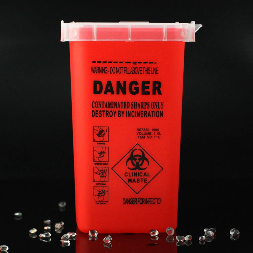 

Sharps Container Red Box for Safe Needles Insulin Syringes Acupuncture Lancets Disposal Home Hospital Use