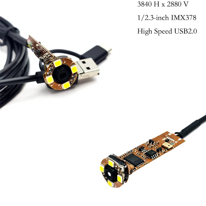 3840 H x 2880 V 4K 11MP IMX378 USB Camera Module UVC Compliant Plug and Play with Autofocus  for Industrial Inspection