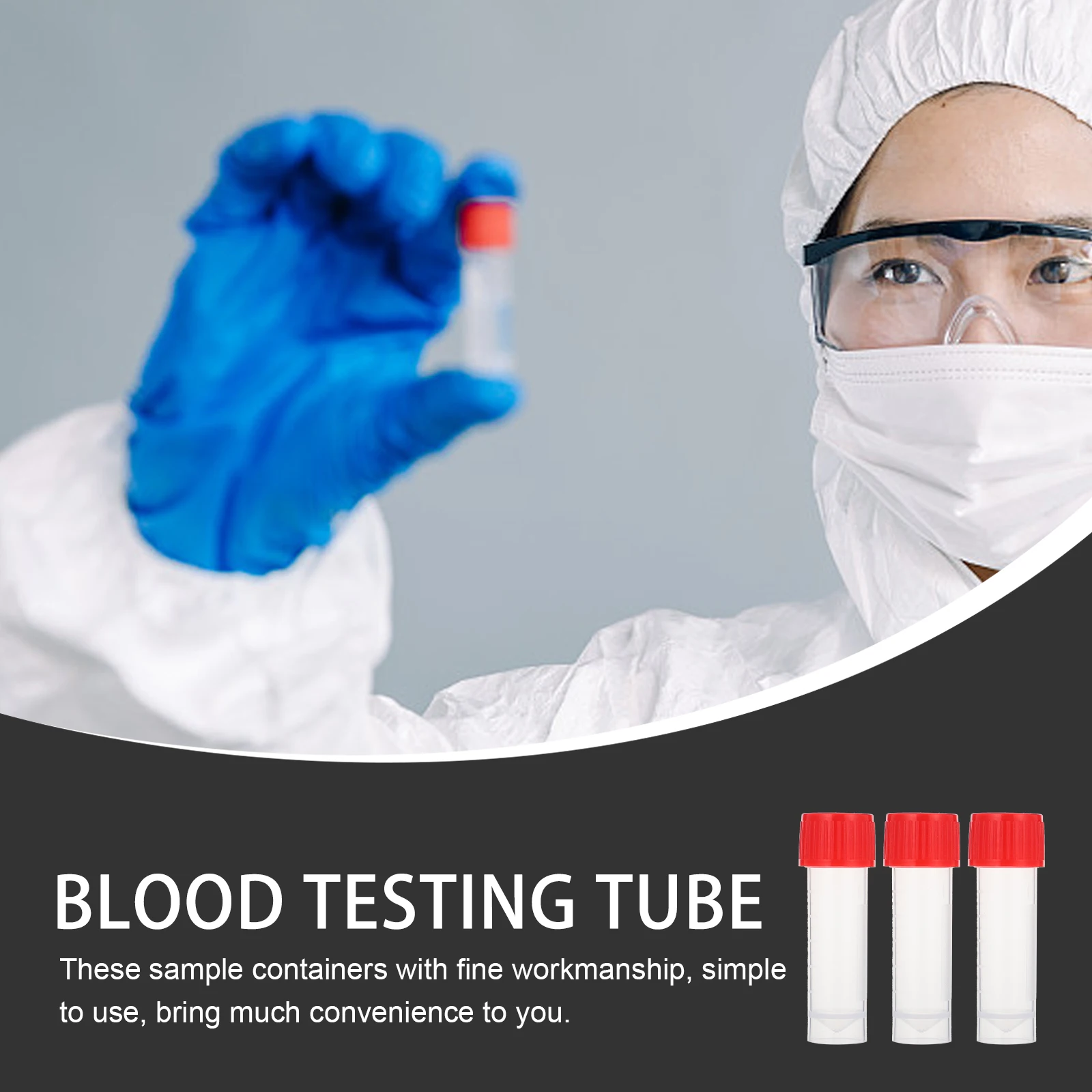 20Pcs Sampling Tubes Safe Durable Disposable Transparent Hospital Test Tubes Leakproof Specimen Container