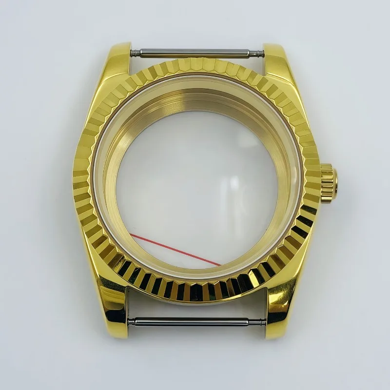 36/39 مللي متر سجل حالة كامل الذهب الكلب الأسنان حلقة حالة شطبة كثيفة أسفل اختراق ساعة حالة الياقوت ل NH35 #4