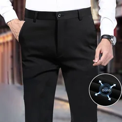 Mannen Zomer Casual Pak Broek Elastische Non-Strijken Broek Mannen Zwarte Dunne Broek Slim-Fit Straight Business formele Pak Broek