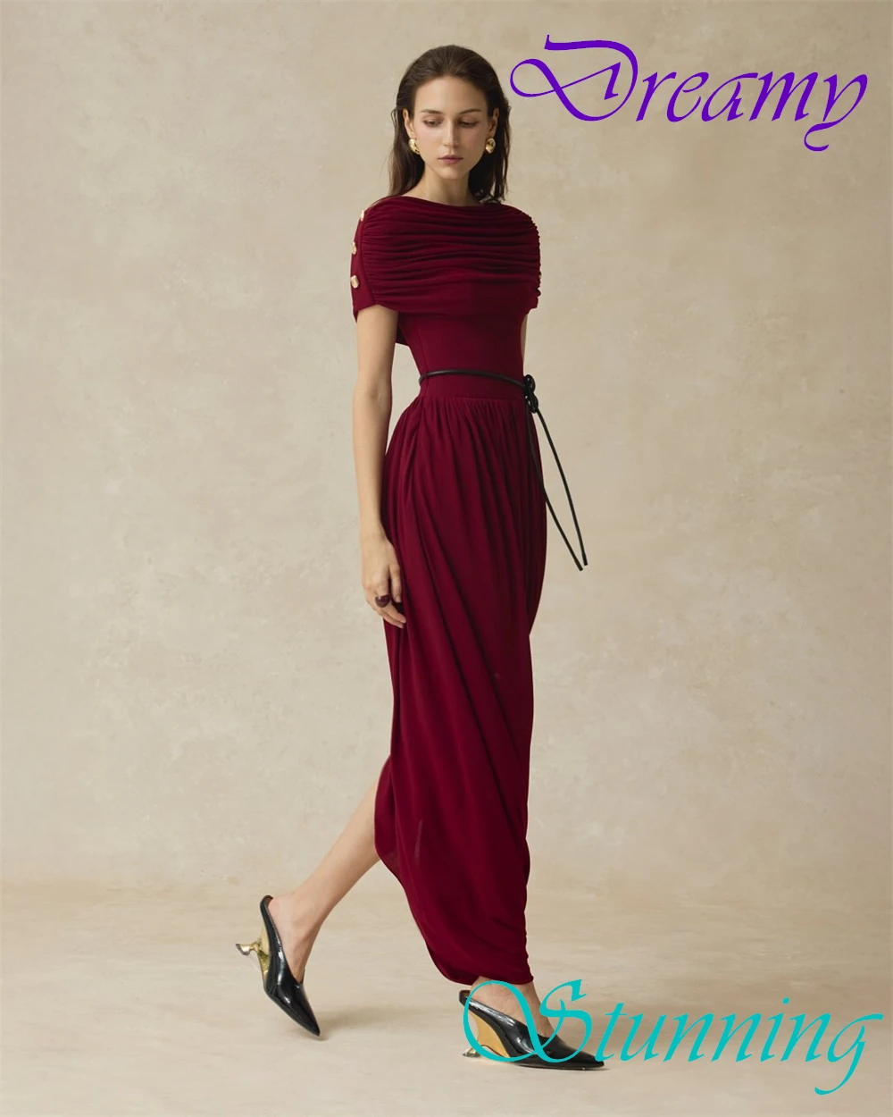 تخصيص رشيقة جيرسي مساء اللباس حساسة قارب الرقبة المشاهير العباءات مزاجه قصيرة الأكمام فساتين المناسبات الخاصة