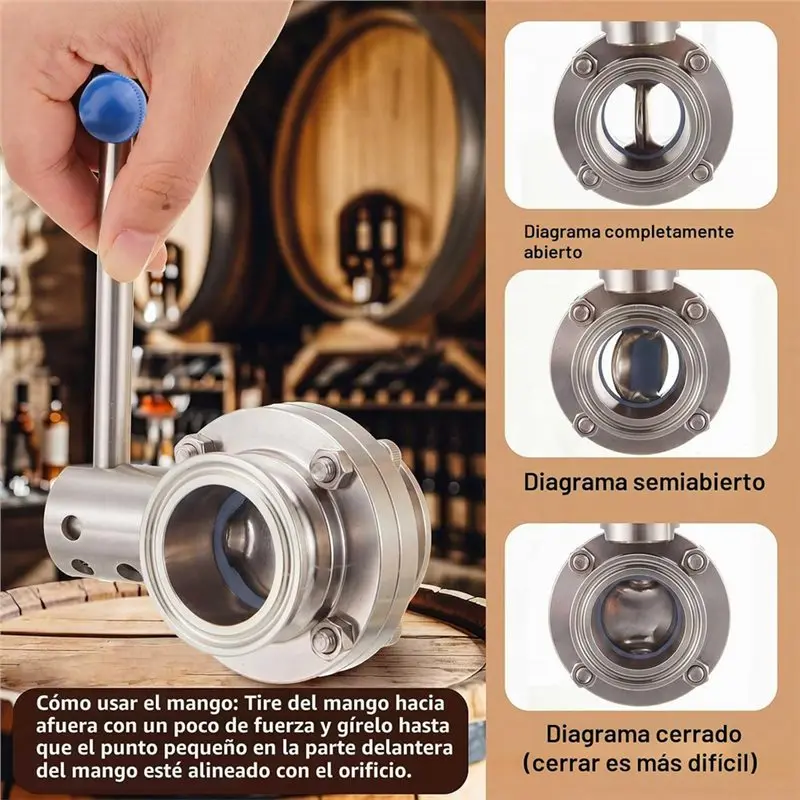 ABNM Tri Clamp 1.5 Inch Sanitary Butterfly Valve 2 Pack Stainless Steel 304(1.5