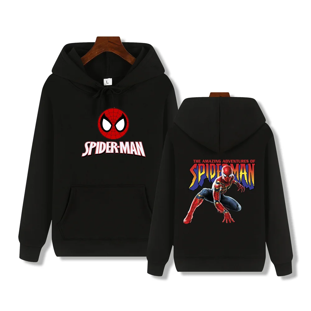 Spiderman super cool pose print Autumn/Winter Comfortable soft thickened men\'s high quality casual fashion street hoodie