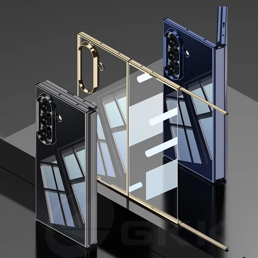 For Galaxy Z Trifold Case Ultra-thin Clear Plating Case For Samsung Galaxy Z Trifold Front Screen Glass Plastic Protective Cover