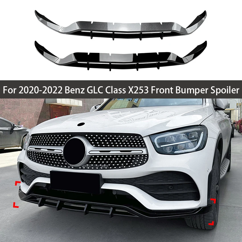 

For 2020-2022 Mercedes Benz GLC Class X253 AMG Car Front Bumper Lip Spoiler Splitter Trim Accessories Car Tuning Accessorie Part