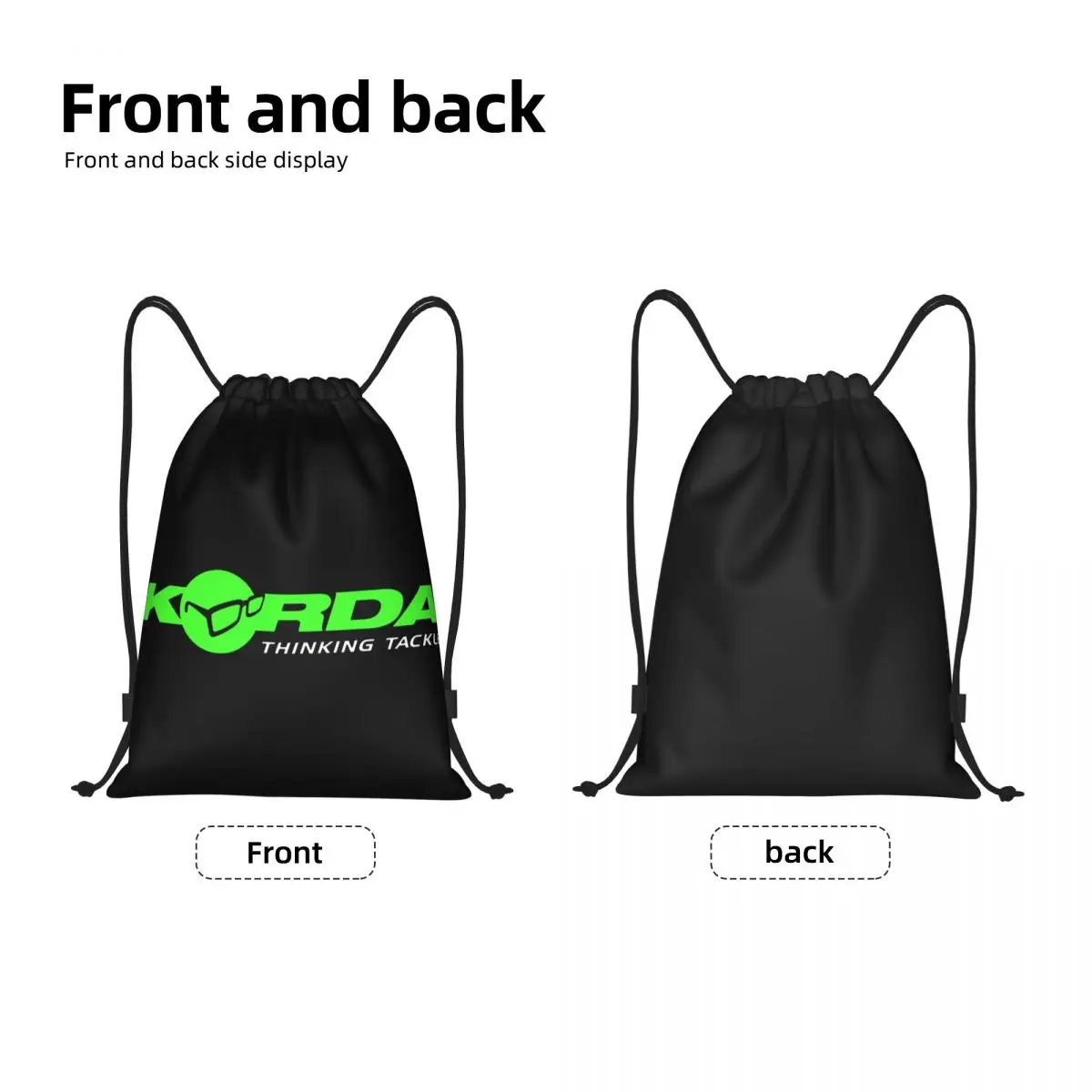 Korda Fishing Logo Drawstring Backpack Bags Women Men Lightweight Fish Carp Fisherman Gift Gym Sports Sackpack Sacks Shopping