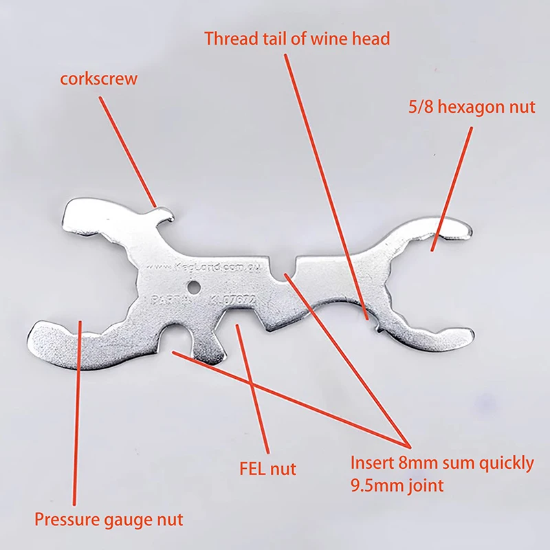 

KegLand 7 In 1 Faucet Tap Wrench/Spanner Tool - Duotight Tube Remover A Fixed Wrench For Disassembling The Beer Faucet
