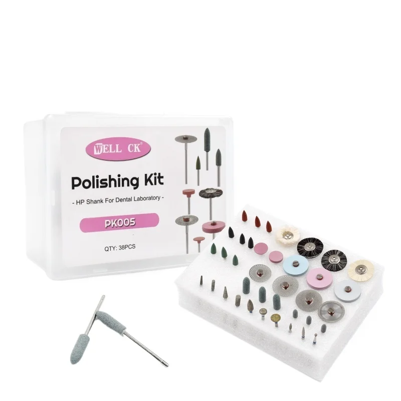 

Dental Lab Polishing Kit for Ceramics Porcelain Laboratory HP Polisher Set 2.35mm Shank Diamond Bur Brush Grinding. Best Tool
