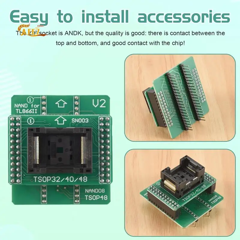 

AEE7-Andk Tsop48 Nand адаптер только для Xgecu Minipro Tl866ii Plus программатор для Nand флэш-чипов адаптер Tsop48 разъем