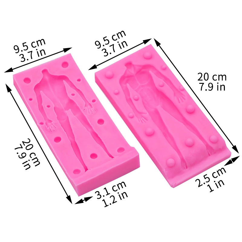 Sexy figures for men and women silicone mold epoxy gypsum clay resin mold handmade fudge cake decoration baking tools.