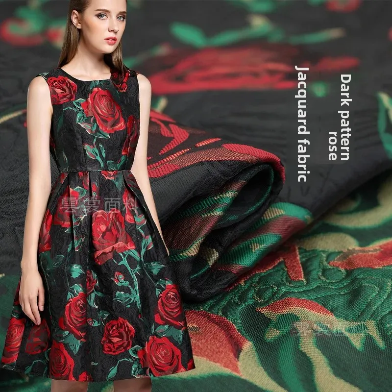 

Парчовая жаккардовая ткань, осенне-зимнее интеллектуальное розовое платье, модный плащ, одежда, европейский брендовый дизайн, ткань для шитья