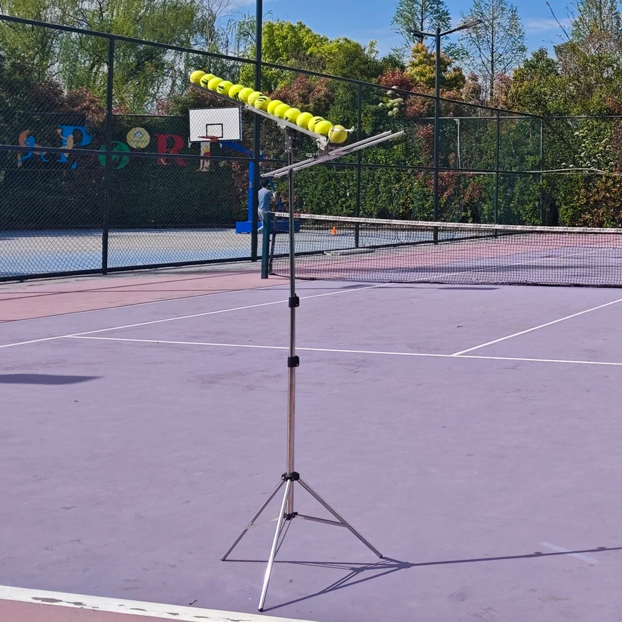 lanceur-de-balles-de-tennis-et-de-pickleball-pliable-dispositif-d'entrainement-de-tennis-sans-grille-appareil-d'entrainement-de-tennis-pour-un-seul-joueur