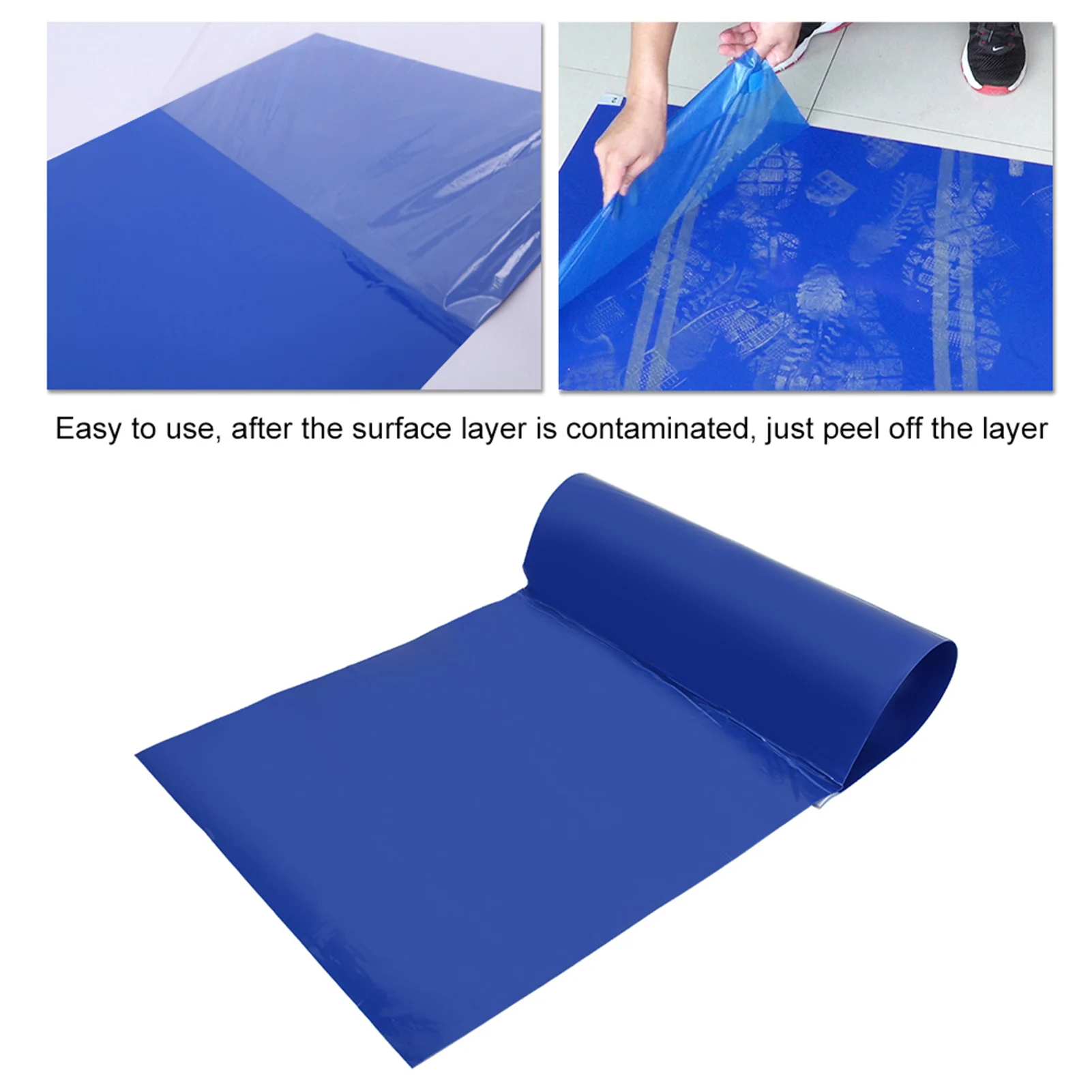 10Pcs Cleanroom Sticky Mat 30-Layers Blue High Viscosity Adhesive Pad for Laboratories 18x36in