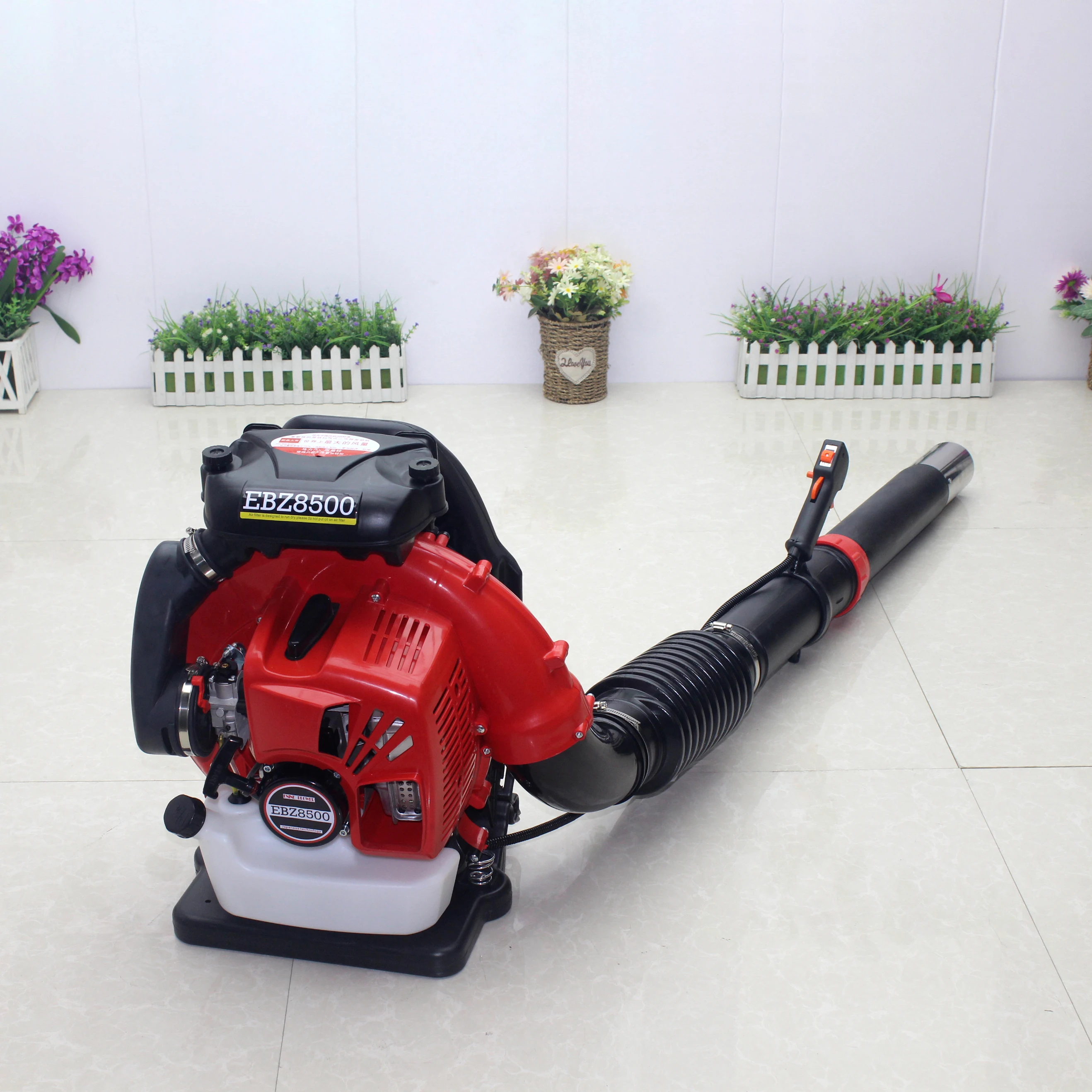 Garden Air Blower Petrol 75.6cc EBZ8500 Two-Stroke Backpack Leaf Blower Gasoline Snow Blower with Telescopic Air Duct