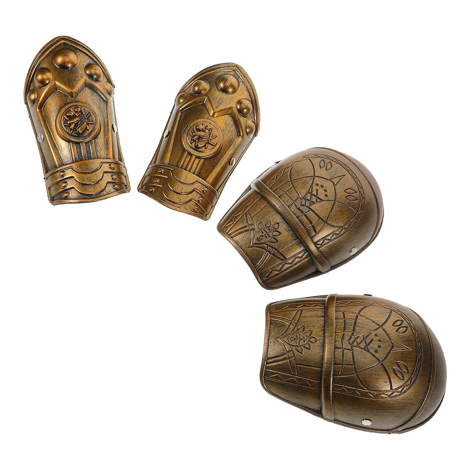 Accessori per le mani per spalle per bambini Bracciali per armature romane in tinta unita Set di costumi per feste Guardie medievali Guardia per braccio vintage per ragazzi