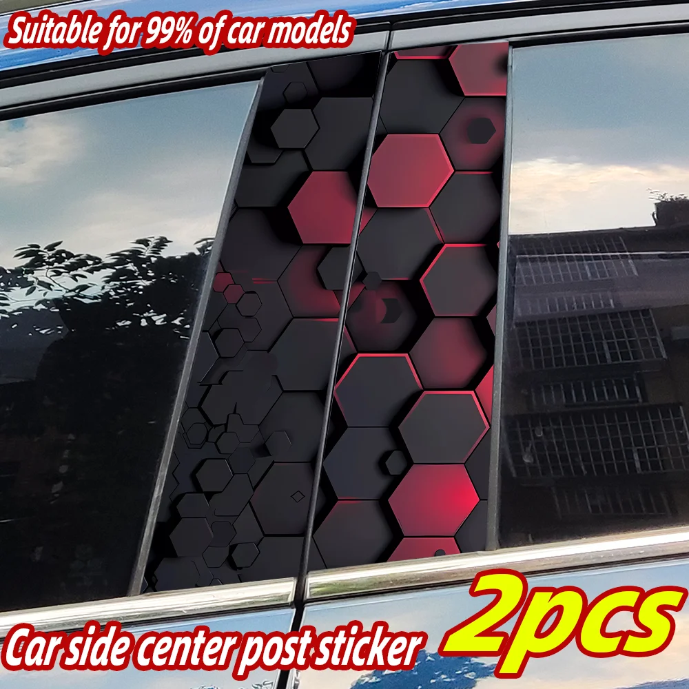 

Honeycomb Car Stickers Waterproof Auto B Pillar Decor Cover Scratches Durable Car Doors Pillar Vinyl Decals Vehicle Decors