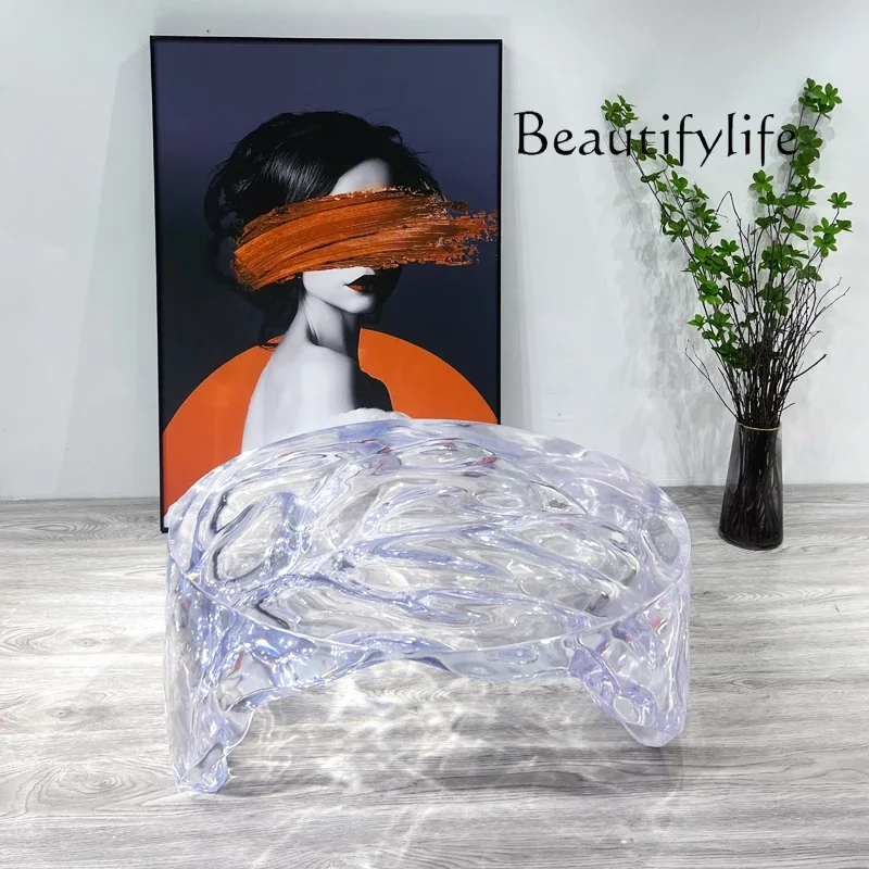 A Modern Minimalist Art Special-shaped Resin Coffee Table Designer Hotel Living Room Creative Round Table
