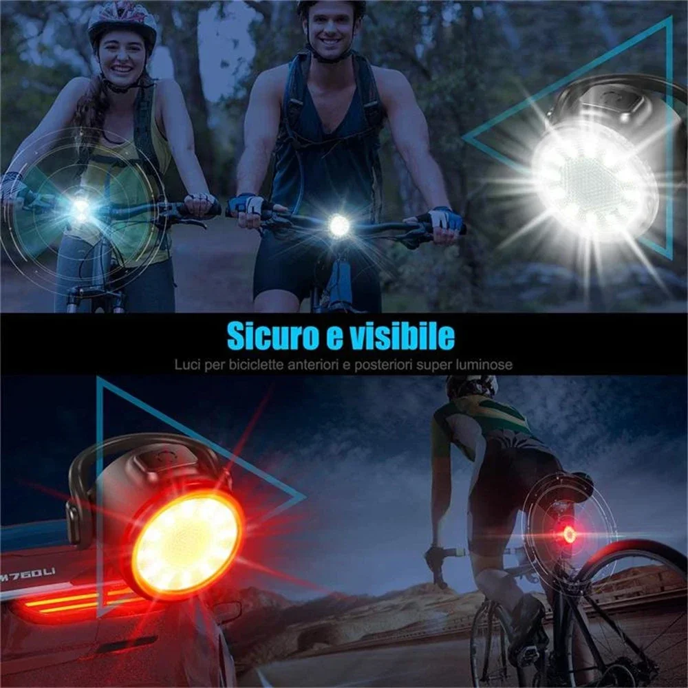 Bike Front Rear Light Set 6 Modes USB Rechargeable Headlight MTB Night Cycling Waterproof Taillight Bicycle Lantern Accessories