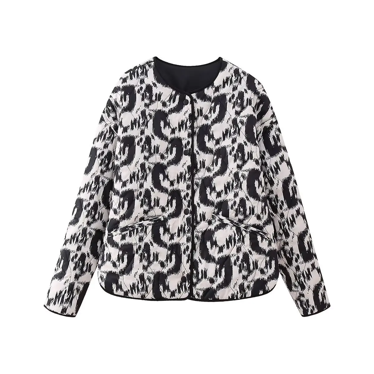 

Women's casual floral jacket autumn and winter new products women's top animal print cotton jacket