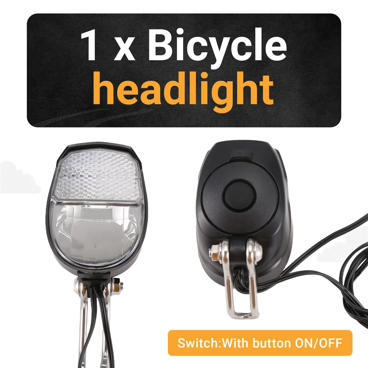 AMSC Dinamo Lampu Sepeda Lampu Depan Set Input AC 6V 3W Dinamo Sepeda LED Lampu Depan Aksesoris Sepeda