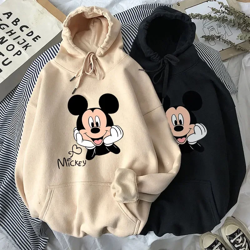 Disney impressão dos desenhos animados moletom frauen lusge hip hop mickey maus druck herbst und modo de inverno harajuku stil hoodie