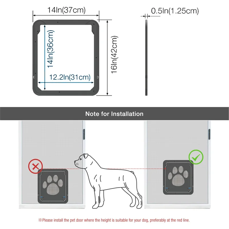 Pet Kitty Dog Door Flap Gate Opener Controlled Entry Electronic Screen Window Protector Wall Mosquito