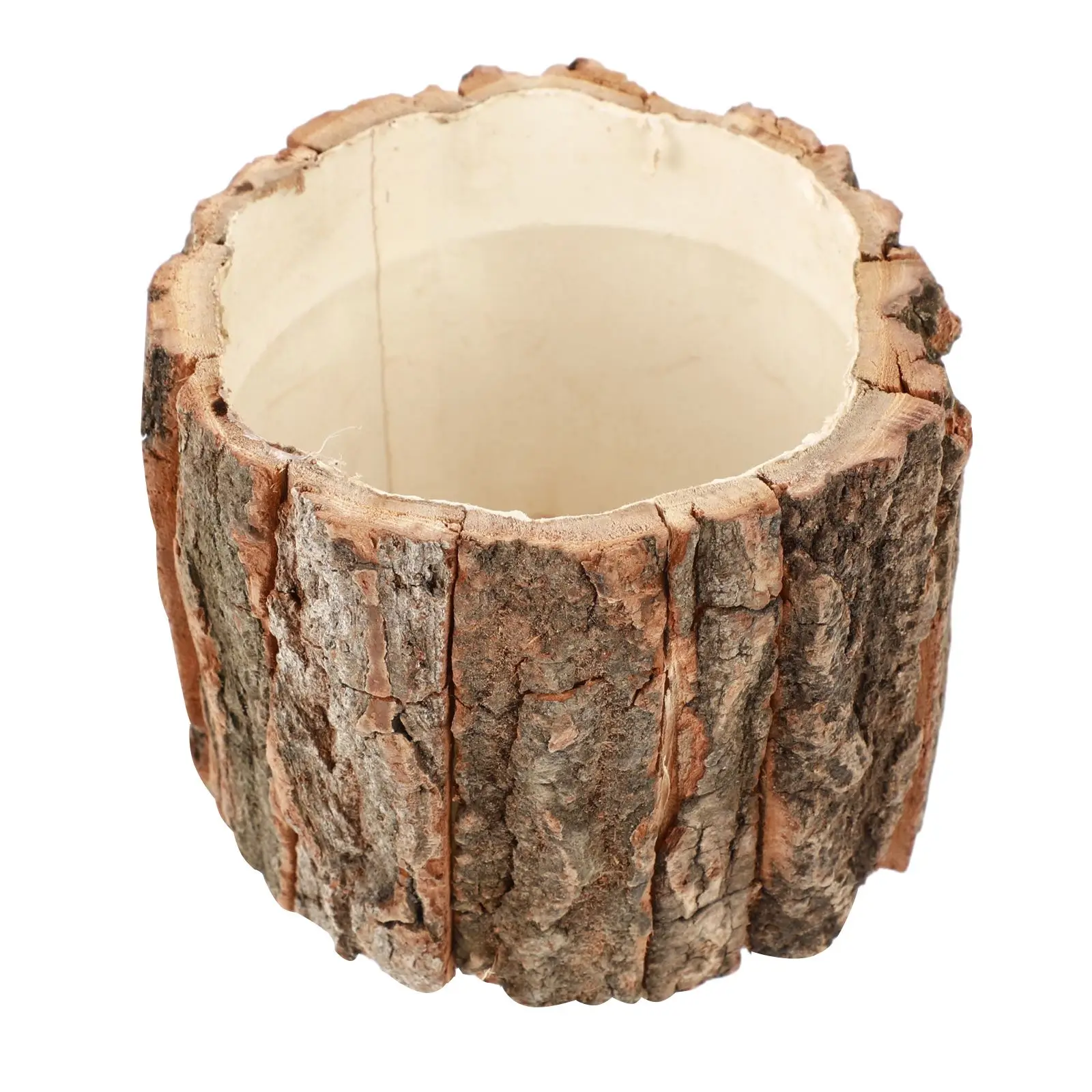 1Pcs Bark Flower Bucket Indoor Planter Log Holder Natural Wood Flower Container Rustic Bark Design Planter Party Home Decor