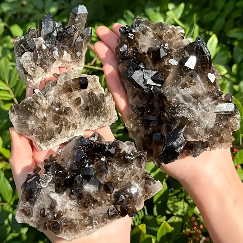 High-quality smoky quartz cluster - Bohemian style home décor, unique gift ideas for Valentine's Day, Christmas, and New Year's.