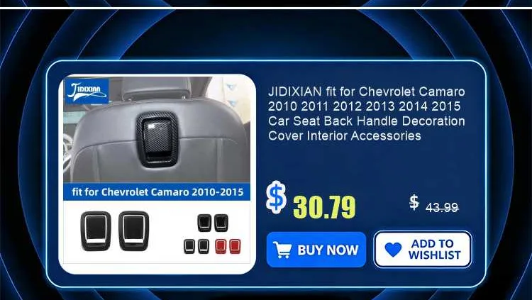JIDIXIAN Car Window Lift Button Panel Decoration Cover for Chevrolet Camaro 2010 2011 2012 2013 2014 2015 Interior Accessories