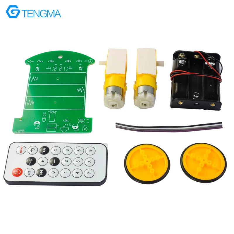 D2-4 Infrared Remote Control Car Kit Intelligent Electronic Production Welding Practice Assembly DIY Parts