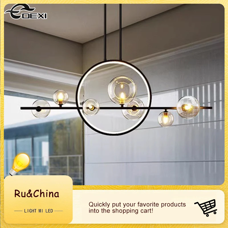 

Modern Living Room Bedroom Glass Chandelier Restaurant Bar Ceiling Lamp Nordic Villa Coffee Shop Decoration Lighting G9 And LED