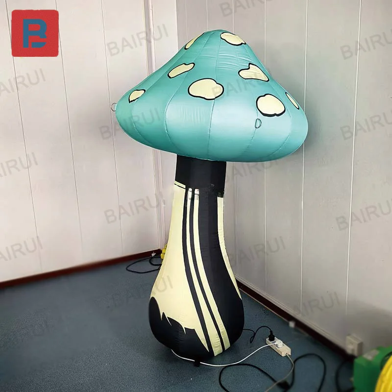 Inflatable mushrooms, in multiple colors, with a blower, for outdoor shopping malls and square events decoration