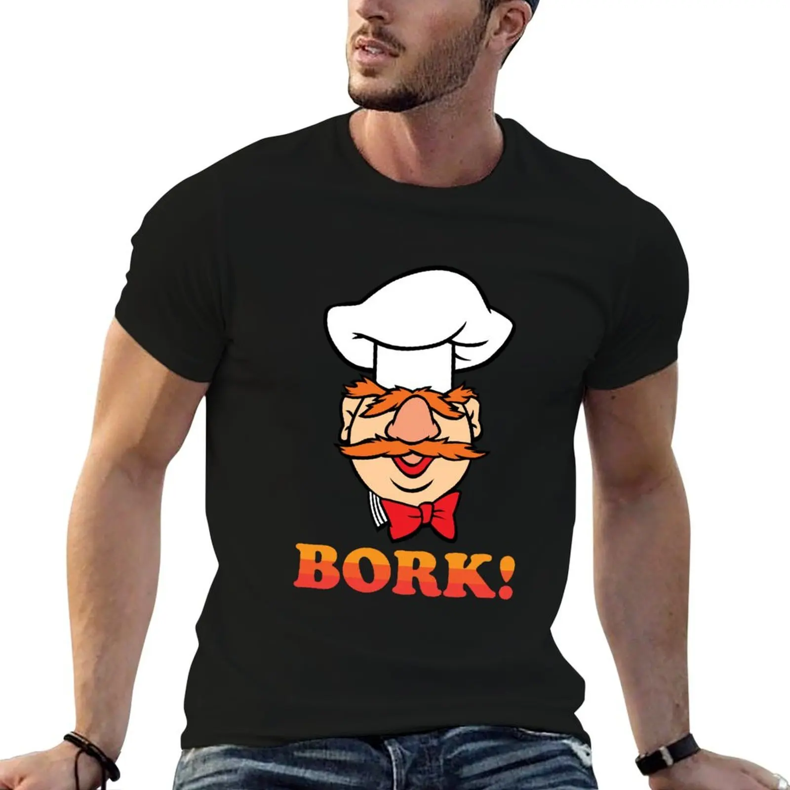 

Swedish chef bork T-Shirt football t shirt Luxury man plain black t shirts men