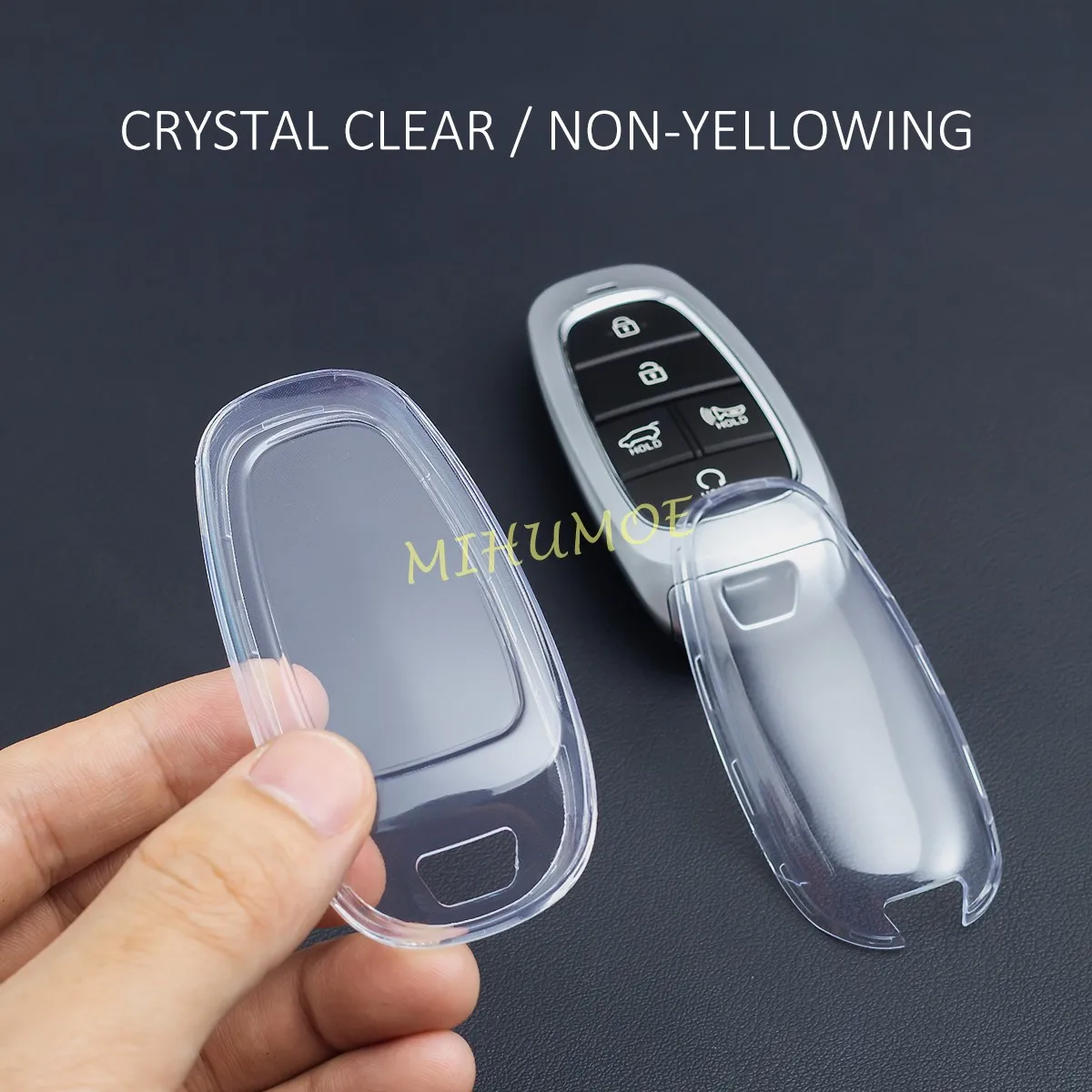 Crystal Clear Smart Car Key Fob Cover Case Protector For Hyundai Tucson Santa Fe Cruz Sonata Palisade IONIQ 5 Nexo