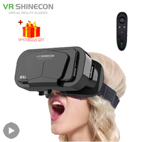 Shinecon Virtual Reality 3D Headset VR Glasses Devices Helmet Viar Lenses Goggle For Smartphone Cell Phone Smart With Controller