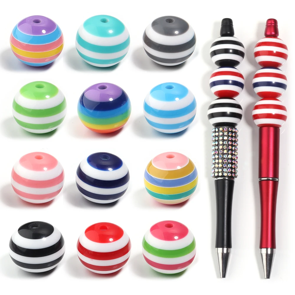 10-100 Stück/Lot 6-20mm Runde Harzperlen Regenbogen-Streifen-Abstandshalterperlen für Schmuckherstellung DIY Armband Halskette Ohrringe Zubehör – Detail 3