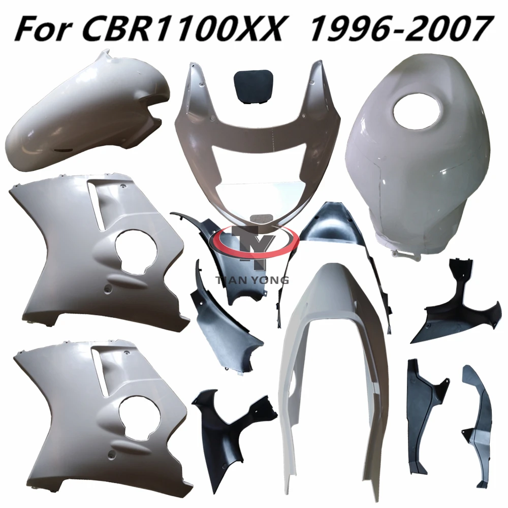 For CBR1100XX 1996-2007 CBR1100 CBR 1100 XX 96-07 Motorcycle Unpainted Bodywork Fairing Components ABS Injection Plastic parts