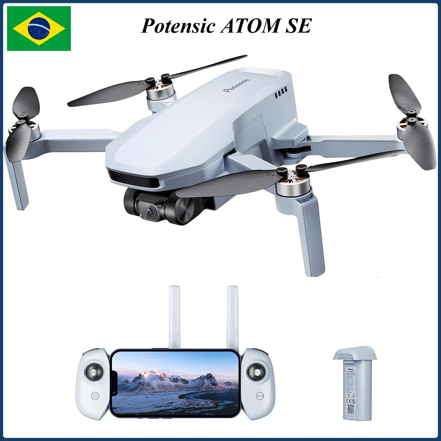 Potensic ATOM SE GPS Drone Single Axis Gimbal 4K HD Camera Drones with Carry Bag Under Max 4KM for Adults and Beginners Dron Toy