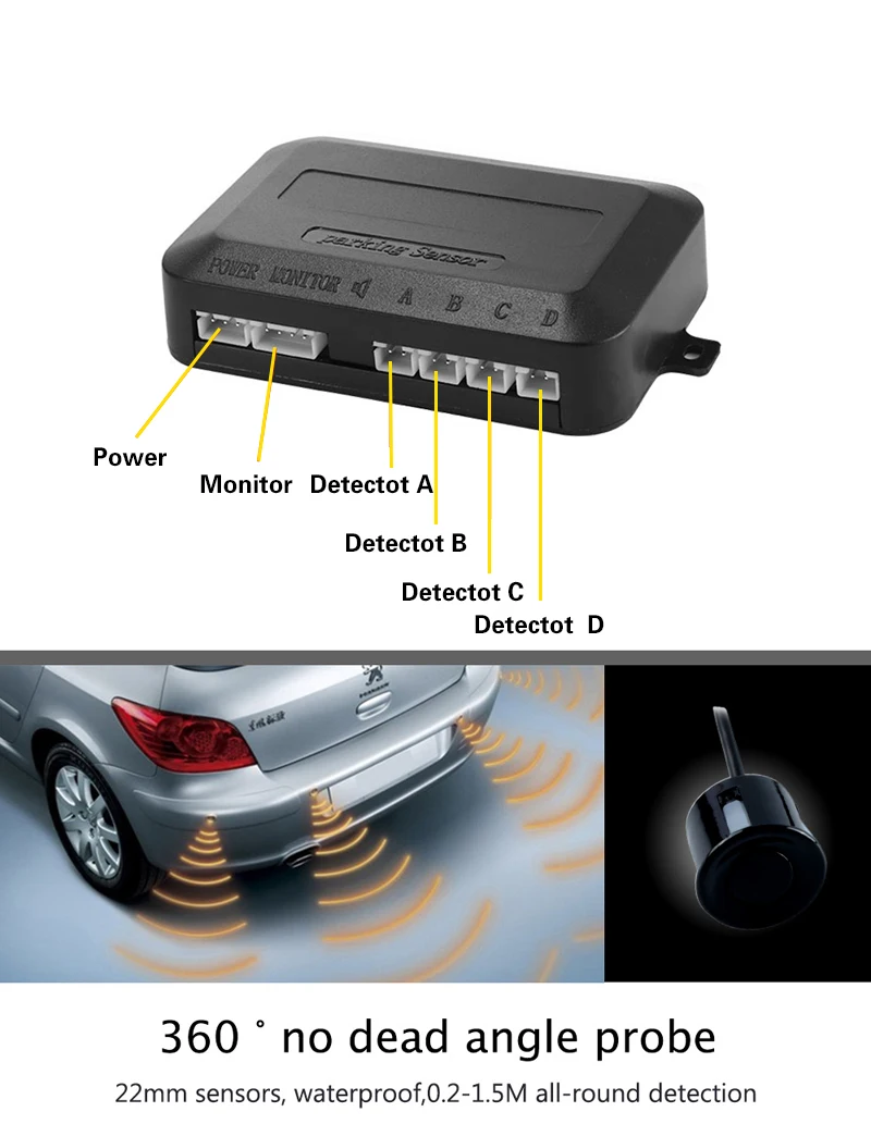 Car Led Parking Sensor Auto Car Detector Park Tronic Display Reverse Backup Radar Monitor System With 4 Sensors