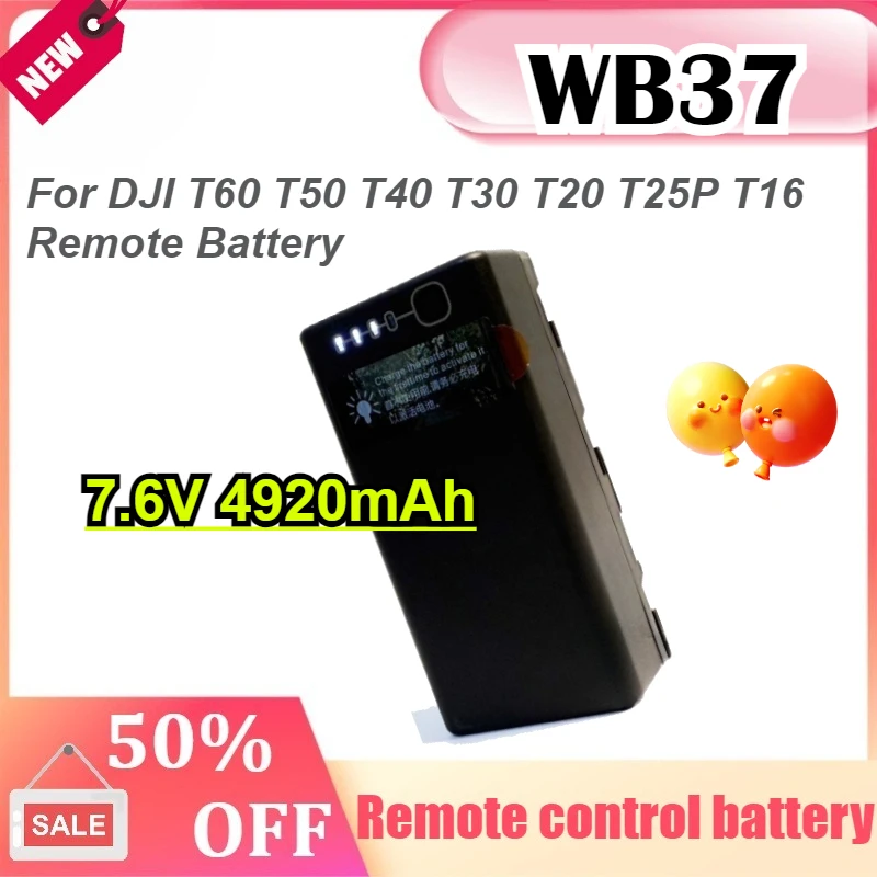 

7.6V 4920mAh WB37 Compatible For DJI T60 T50 T40 T30 T20 T25P T16 Universal Remote Battery