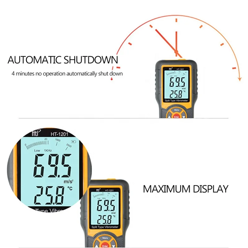 Instrumento de medição de vibração portátil do medidor de vibração mecânico HT-1201