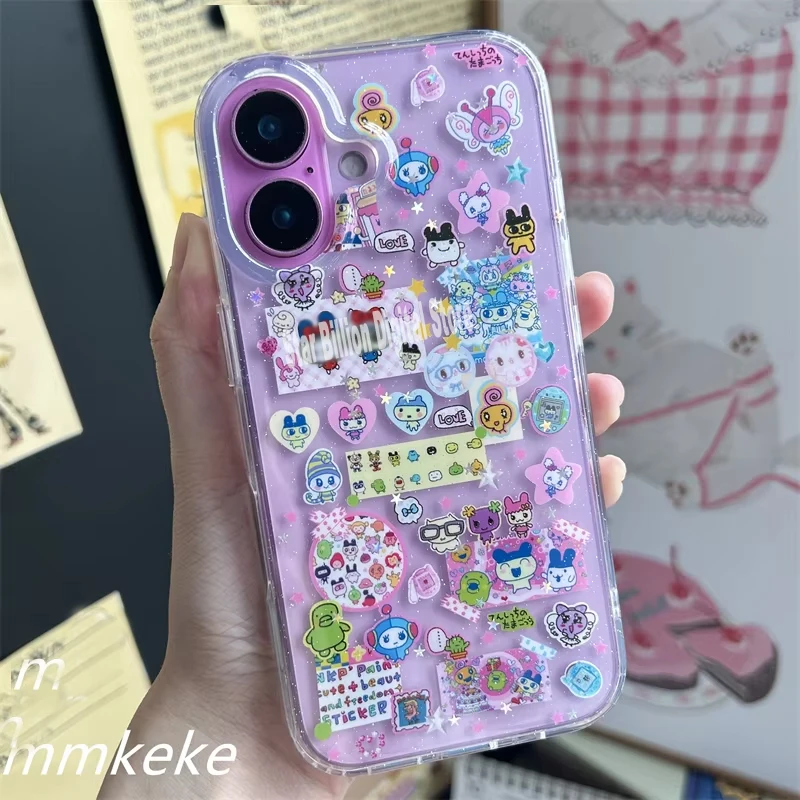 Ins الكورية جميل الكرتون Kawaii الساطع قضية الهاتف آيفون 17 16 15 14 13 12 11 برو ماكس Xr Xs ماكس 7 زائد Y2K لينة الغطاء الخلفي