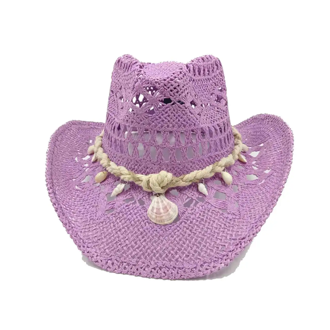 New color hollow cowboy straw hat spring and summer sun  display picture 3