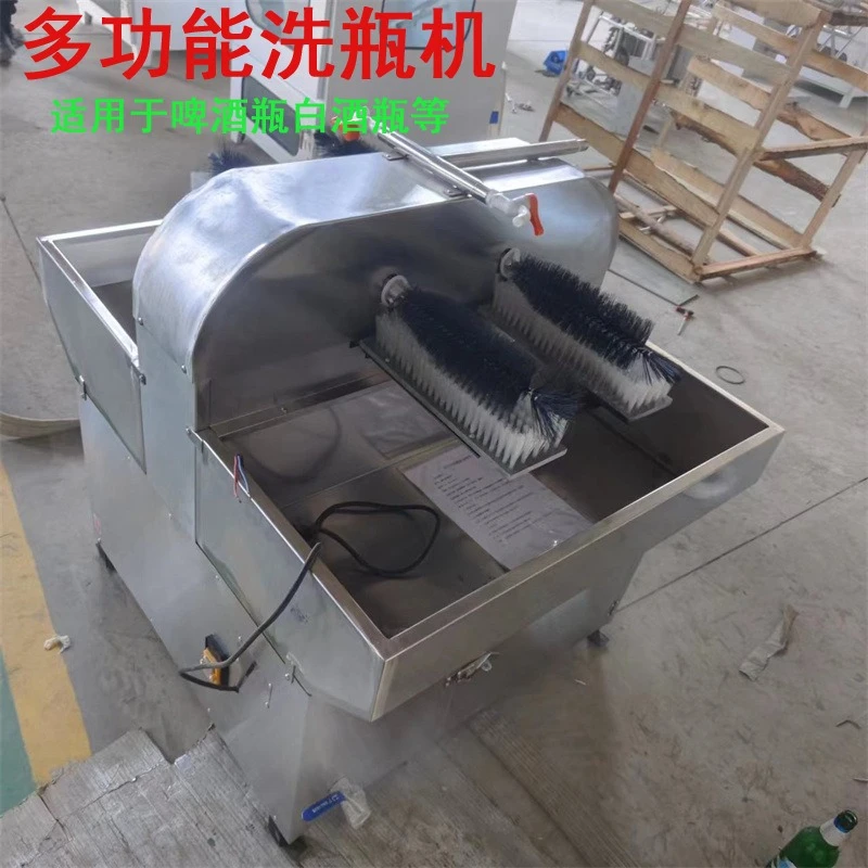 New product Semi-automatic round bottle brushing machine Brush machine Rinse bottle machine All kinds of glass fresh milk