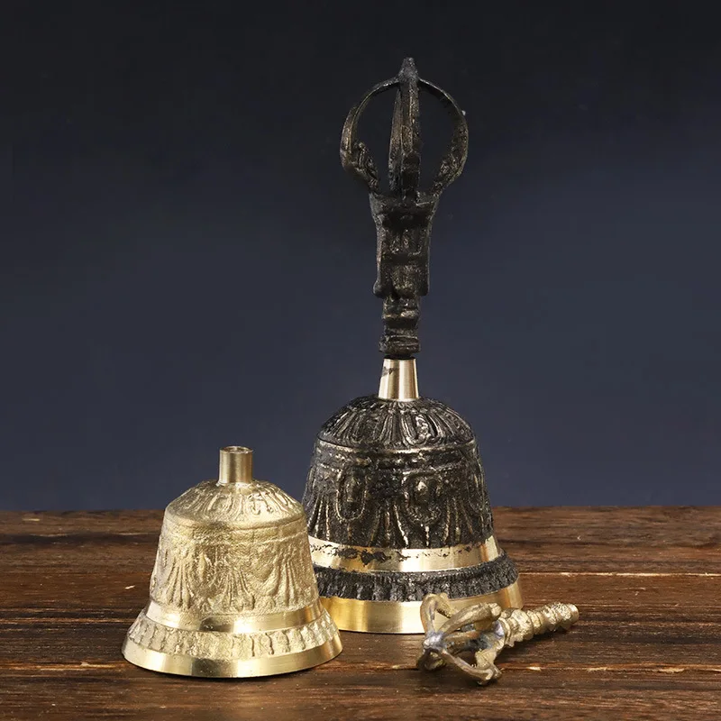 Copper Hand Bell Vajra Pestle Copper Bell Reminder Bell Secret Room Props Manufacturer Wholesale