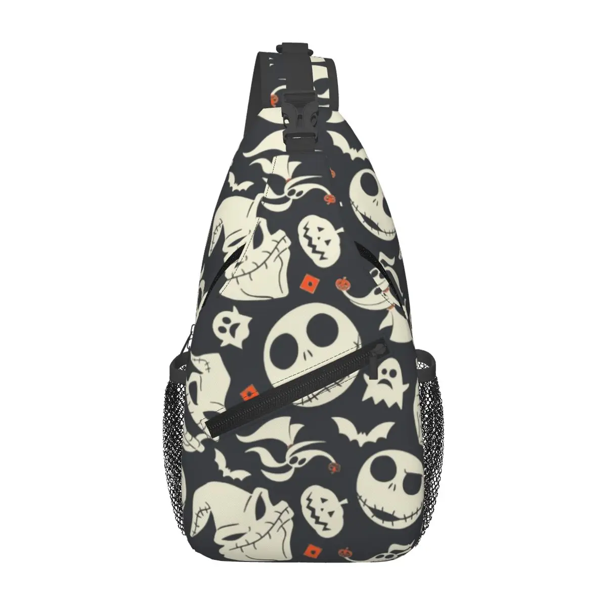 Custom Jack Skellington Sling Crossbody Backpack Resistant For Cycling The Nightmare Before Christmas Daypack Shoulder Backpack