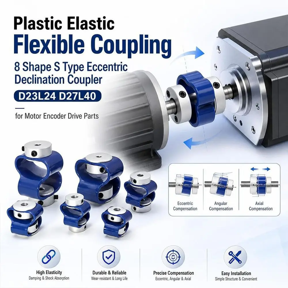 1Pcs D23L24 D27L40 Flexible Coupling 8 Shape S Type Plastic Coupler Plastic Elastic Motor Encoder Coupling