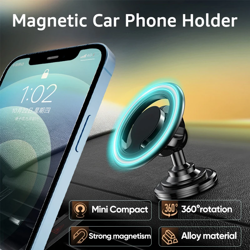 Phone Magnet Holder for iPhone 14 13 12 Pro Max Smarphone Universal Ring Magsafe Phone Mount Cellphone Bracket in Car Magnetic